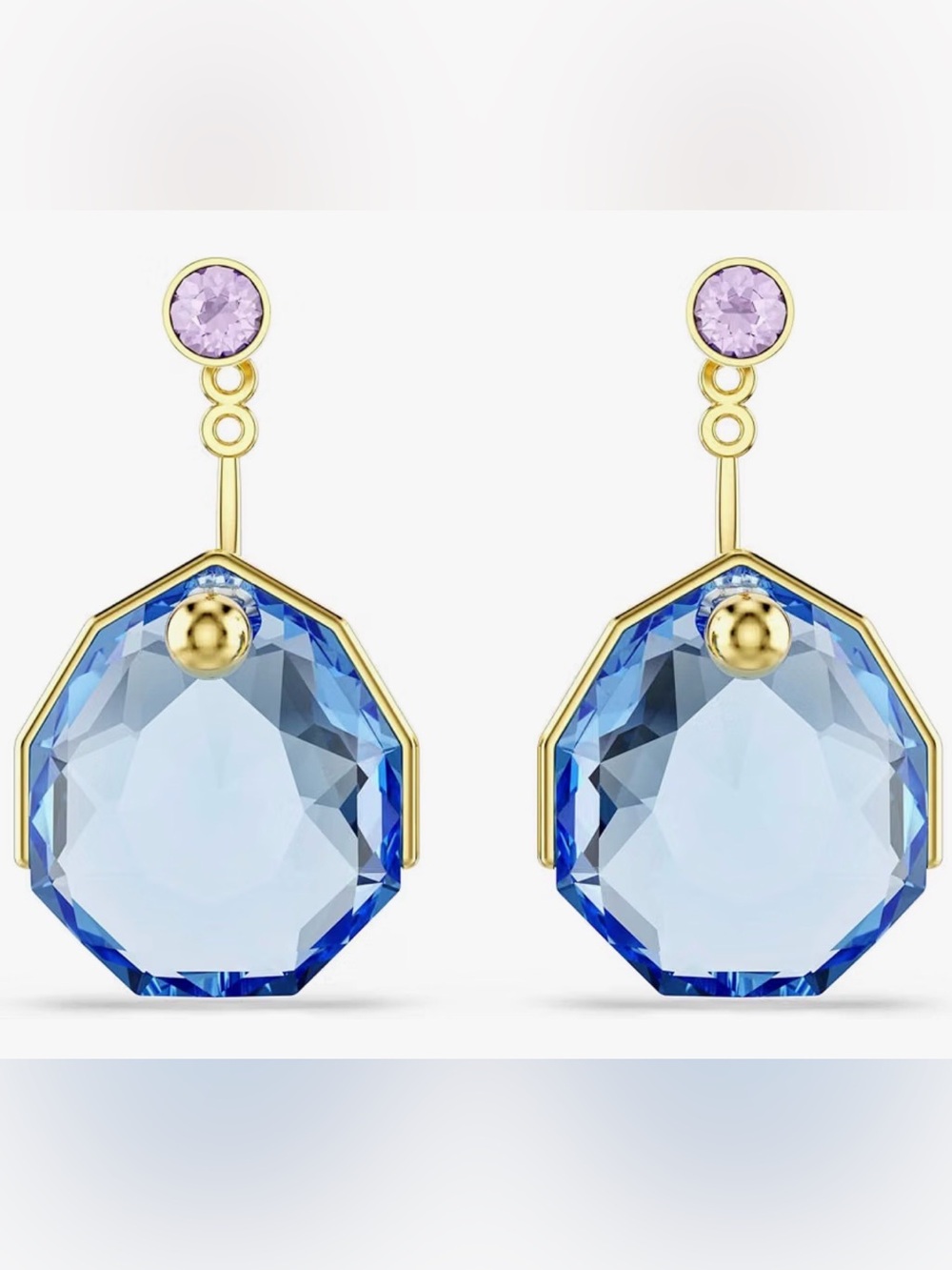 Swarovski Gema earrings with removable jacket and gorgeous blue crystals NWT